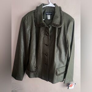 Olive Green Women's Pantsuit Jacket